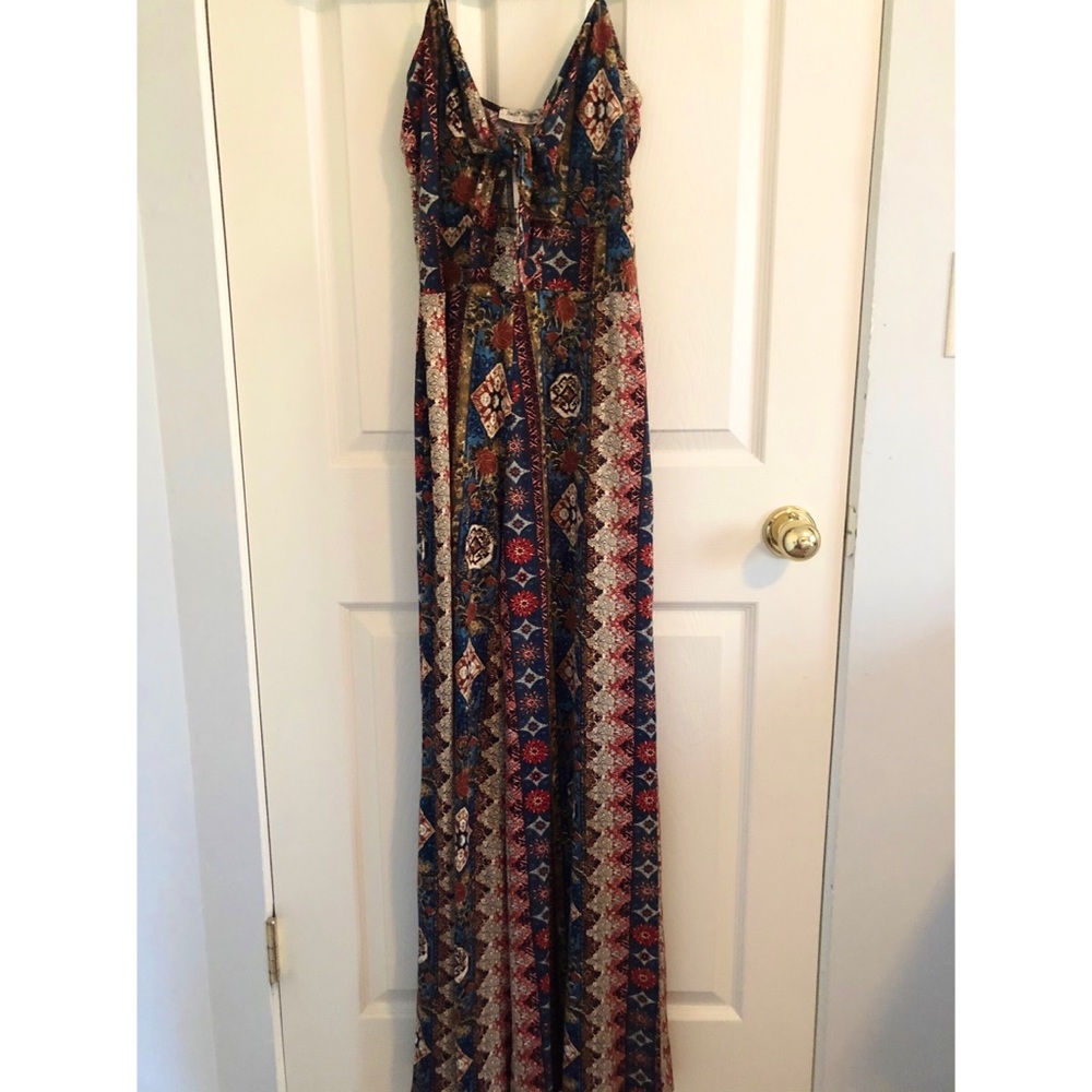 Printed Tie-Front Jumpsuit